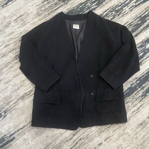 CERRUTI 1881 Vintage 2 Button Blazer‎ Jacket IT 42 Black Made In France